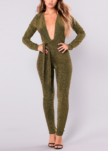 

Sexy Women Metallic Sequined Catsuit Jumpsuit