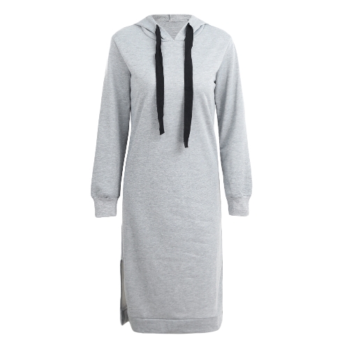

Women Long Casual Outerwear Long Sleeve Split Loose Hoodies