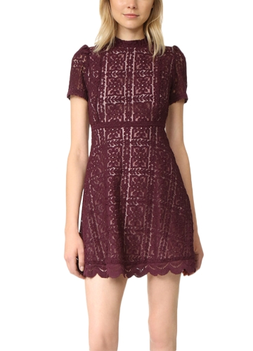 

Women Sexy Lace Dress See Through Slim Casual Mini A-Line Dress