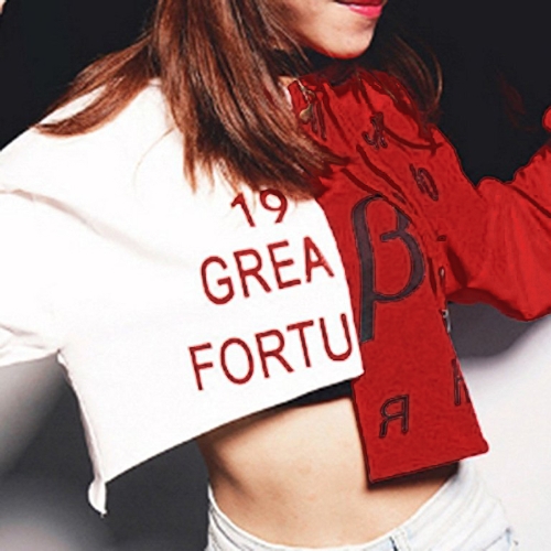 

Hoodie Sweatshirts Letter Print Asymmetric Pullover