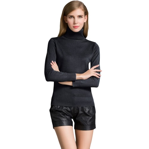 

Fashion Winter Women Sweater Knitwear Turtle Neck Long Sleeves