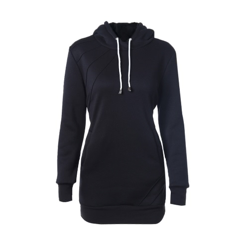 

Fashion Women Long Hooded Sweatshirts Long Sleeve Pockets