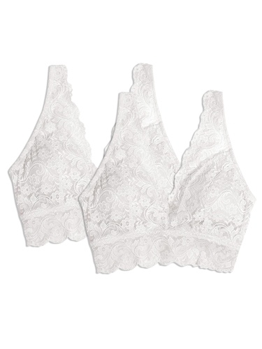 2 Pieces Women Lace Bra No Underwire Soft Crop Tops