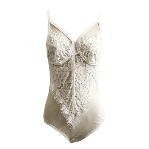 

SexyLingerie Sheer Lace Mesh Wireless Strappy Adjustable Straps One Piece
