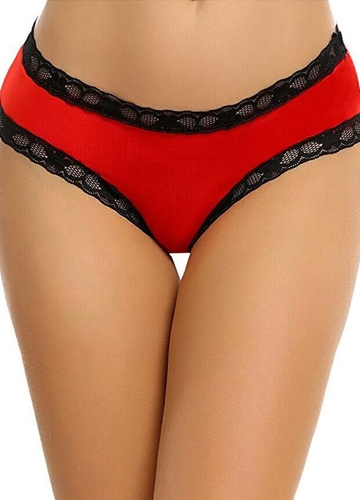

Low Waist Transparent Underwear Panties Lace Cutout Lingerie Briefs Underpants