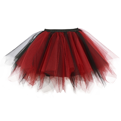 

Women 1950s Vintage Tutu Petticoat Ballet Bubble Tulle Skirt Layered Mini Underskirt