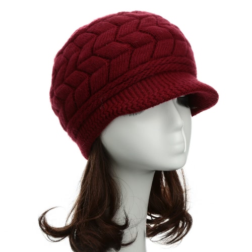 Mode Frauen gestrickte Baskenmütze häkeln Slouch Baggy Mütze Winter Warm Hut Cap Headwear