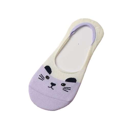 Nuova moda donna cotone calzini carino gatto Cartoon modello mocassino barca invisibile fodera basso taglio Casual calze antiscivolo