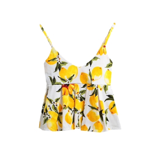 

Новая мода женщины весна лето Crop Top Tank Tops Спагетти ремень Ruffle обрезанное Vest