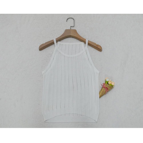 

Women Slim Knitted Camisole Hollow Out Tank Sleeveless Stretchy Vest Top