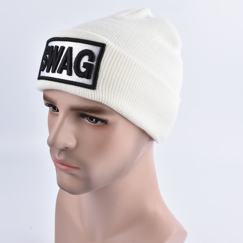 Cappellini Unisex Uomo Cappelli Maglia Cappello SWAG Lettera Skullies Baggy Hip Pop Cappellini invernali