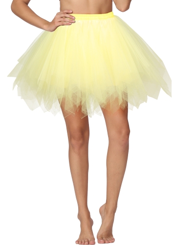 

Women 1950s Vintage Tutu Petticoat Ballet Bubble Tulle Skirt Layered Mini Underskirt