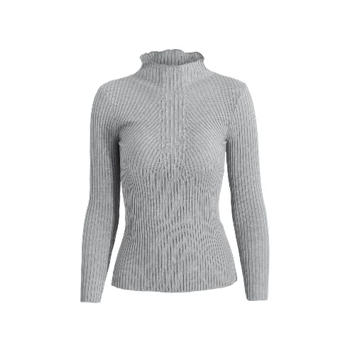 

Striped Turtle Neck Long Sleeves Stretchy Sweater