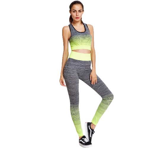

Gradient Color Racer Back Fitness Sports Two piece Set