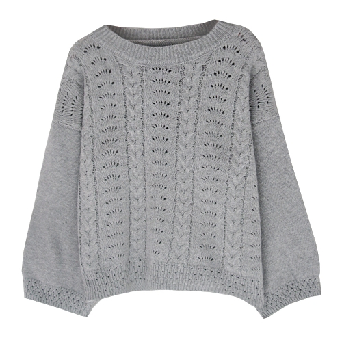 

Women Loose Knitted Sweater O-Neck Long Sleeve Solid Warm Pullovers Top Knitwear