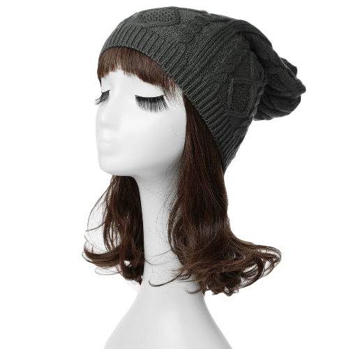 New Fashion Unisex Women Men Knitted Beanie Solid Color Ribbed Design Slouchy Hat