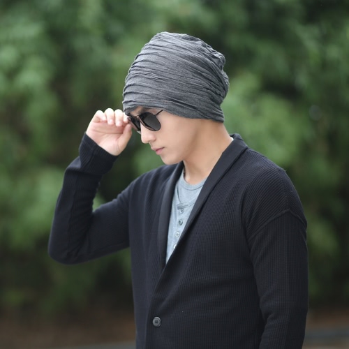 

Fashion Men Women Wrinkle Ruffle Beanie Hat Winter Warm Cap Unisex Hippop Slouchy Turban Headwear