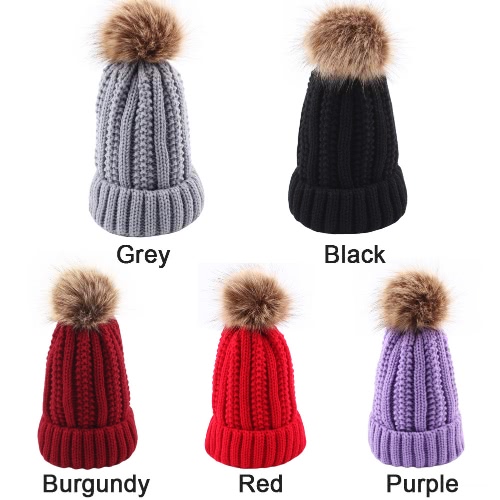 

Women Winter Hat Knit Beanie Skullies Pom Pom Causal Warm Outdoor Thick Female Cap