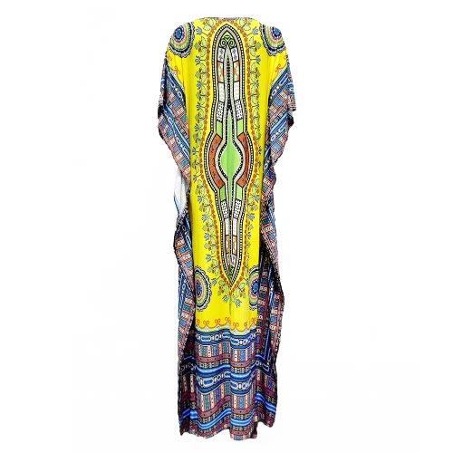 

Этнические Женщины Cover Up Plus Size Printed V шеи Maxi Boho Hipppie Dashiki Bikini Beach Кафтан платье
