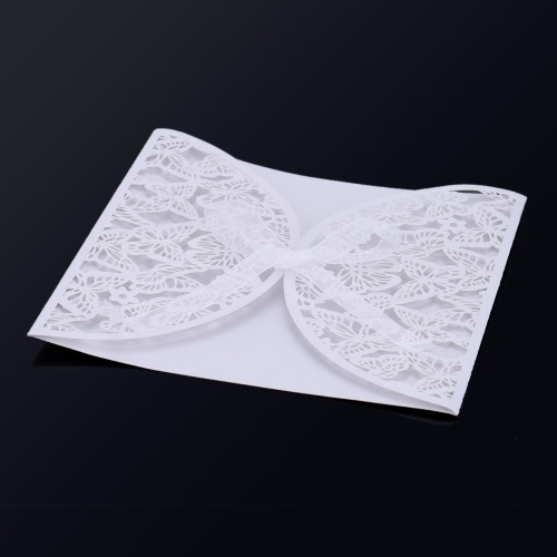 10Pcs Romantic Wedding Party Invitation Card Delicate Carved Butterlies Pattern