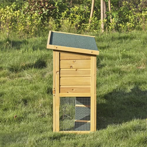 iKayaa Multi-use Wooden Chicken Coop 35" Hen House with Run Waterproof Wood Rabbit Hutch Pet Poultry Cage