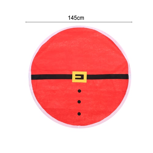 

Festnight 57" High Quality Christmas Round Tablecloth Red Table Cover with Santa Clause Waistbelt Pattern