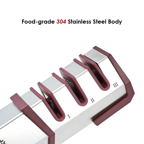 

V-SAN Deluxe Professional Three Stages Kitchen Knife Sharpener Diamond Carbide Knife Sharpening Tool TV1701