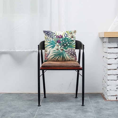 

Fashionable Elegant Colorful High-quality African Tropical Plants Leaves Flowers Linen Printed Square Throw Pillow Covers Pillowca