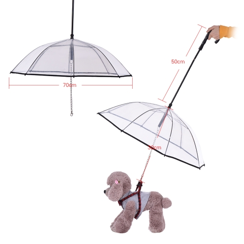 

Transparent Pet Dog Umbrella with Leash Dog Rain Supplies
