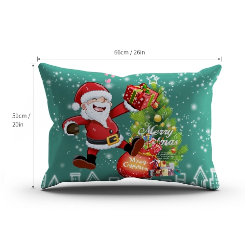 

2pcs/set 20 * 26'' Soft Polyester Christmas Santa Pattern Pillowcases Christmas Bed Pillow Covers Cases Bedroom Decoration--Standa