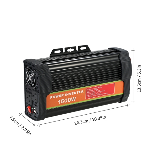 

DC12V to AC110-130V Power Inverter Modified Sine Wave Household Car Converter with 4.2A Dual USB and 2 AC Outlets