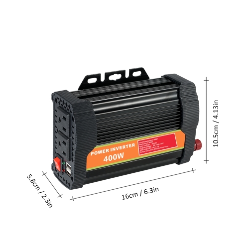 

DC12V to AC110-130V Power Inverter Modified Sine Wave Household Car Converter with 4.2A Dual USB and 2 AC Outlets