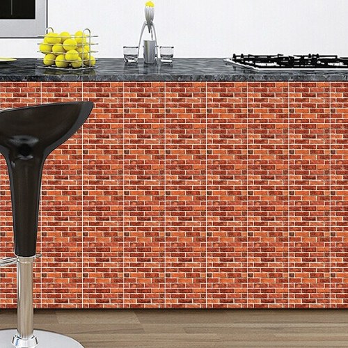 

Винтаж Self Adhesive Wallpaper Brick Removable 1pc 30 * 30cm Современный домашний декор Водонепроницаемый настенный 3D-обои (510)