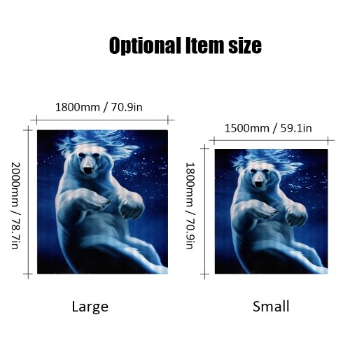 

Simulation 3D Colourful Animals Waterproof Shower Curtain Drapes of Bathroom Toilet with Hooks