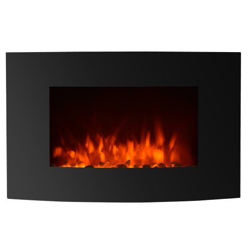 IKAYAA XL Large 35"*22" Electric Wall Mount Fireplace 3D Flame Heater