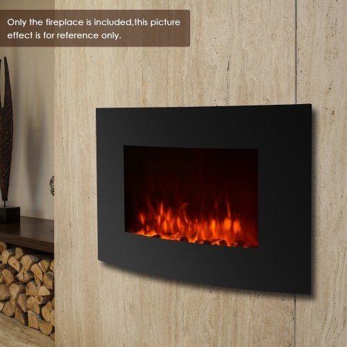 IKAYAA XL Large 35"*22" Electric Wall Mount Fireplace 3D Flame Heater