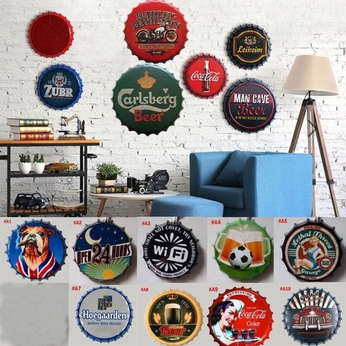 

Retro Tin Metal Beer Bottle Caps Wall Home Decoration Tool