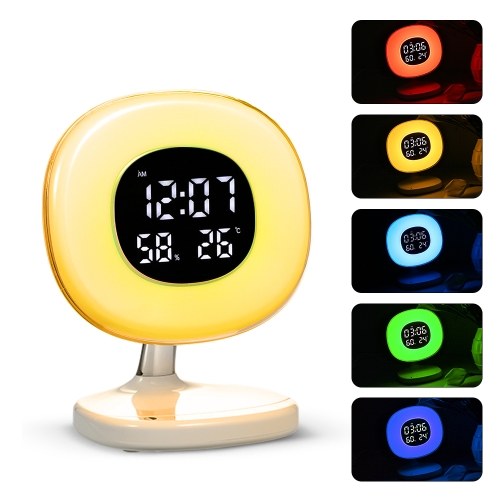 LED Wake up Light Alarm Clock Table Lamp