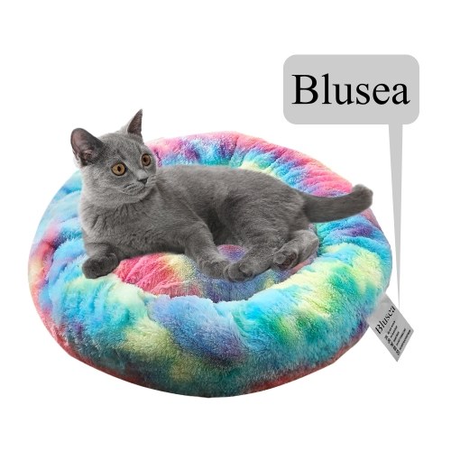 

Blusea Мягкая плюшевая круглая кровать для домашних животных