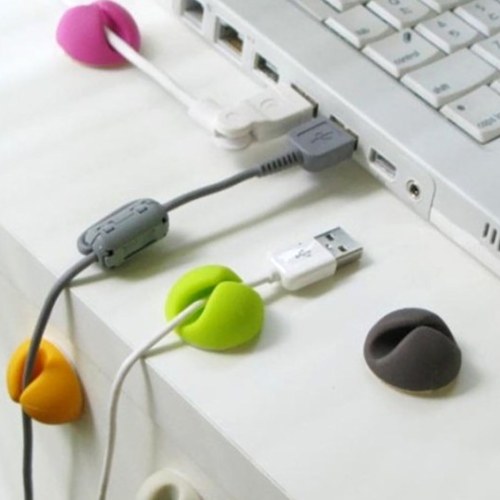 

6 pcs Desk Cable Wire Clips with Strong Adhesive Tape Wire Holder Organizer for Computer Charging Mouse Cord