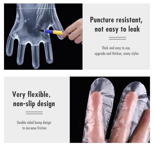 

100PCS/50 Pairs Food PE Gloves Disposable Gloves
