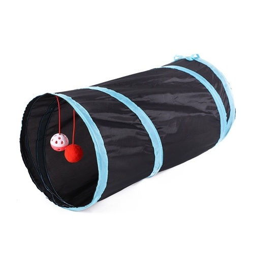 

Indoor Cat Tunnel 1 Way Pet Play Tunnel Collapsible Tunnel Tube Kitty Tunnel Peek Hole Toy Pet Toys for Cats Puppies Rabbits, 50cm