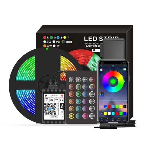 

Smart Wifi LED RGB Strip Lights 16.4ft. 5050 Color Changing Lights