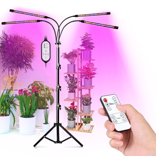 Luz de cultivo LED de 4 cabezales con soporte para trípode