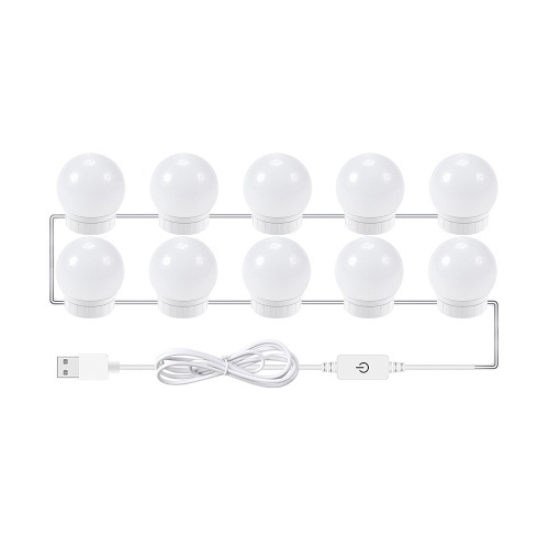 

2 PCS LED Makeup Mirror Lights 3 Color Modes Vanity Mirror Lights Bathroom Mirror Light with USB Cable LED Strip Lights