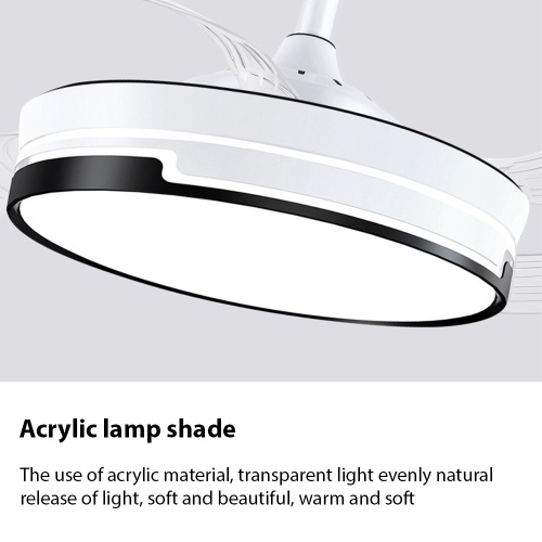 

Ceiling Fans with Lights and Remote 42 Inch Retractable Fan Blade APP Control Suspension Rod Type 6 Speed Frequency Conversion Smart LED Fan Light for Bedroom Living Room