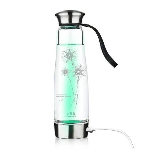 

500ml Portable Hydrogen Rich Water Maker Ionizer Generator Anti Aging Water Bottle Colorful Light