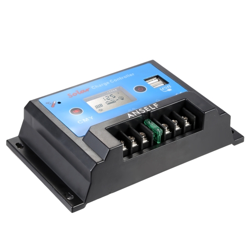 

Anself Intelligent 20A 12V/24V LCD Solar Charge Controller Auto Regulator PWM Charging USB Output Solar Panel Battery Overload Pro