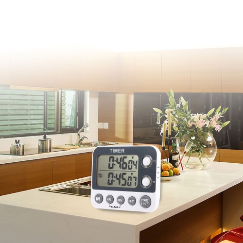 

2 Channel LED Digital Kitchen Timer Industrial LaboratoryCooking Timer with Alarm Clock Chronograph Memory Time Function Max.99H/5
