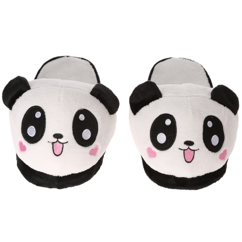 Anself encantador Mulheres bonito panda fêmea inverno quente chinelos macios Plush Anti-skid Indoor Início algodão Chinelo Calçados 25,5 centímetros / 10in